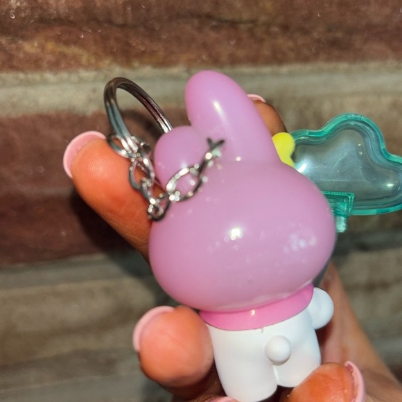 Cute Pink and White MyMelody Sanrio Character Keychain - Picture 6 of 7